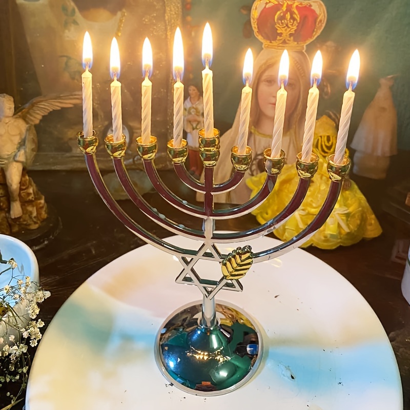 Candle Holder Decor - 한우카 메노라 9개 가지 촛대, 다윗의