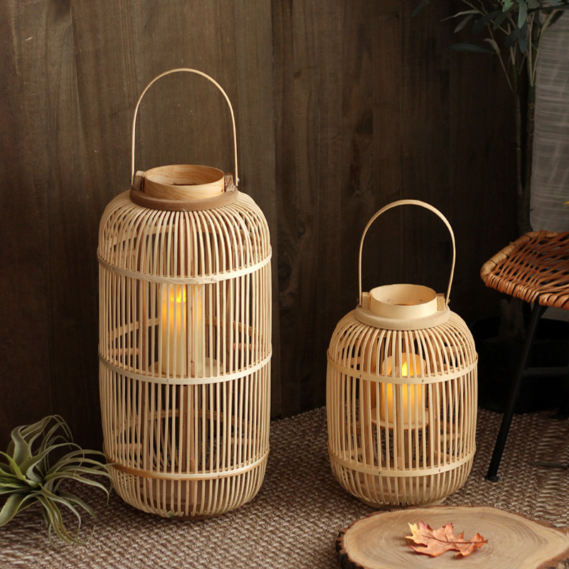 Candle Holder Decor - 수공예 대나무 풍등, 바닥에 놓는 캔들
