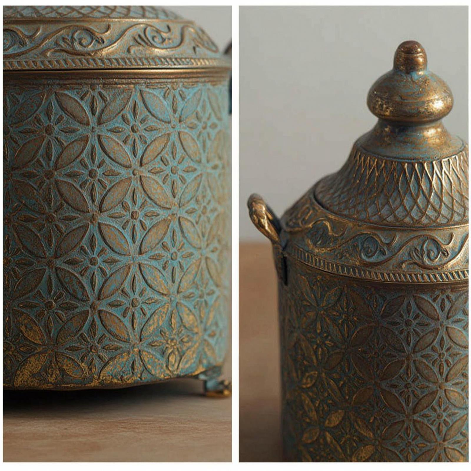 Vase Decor - 장식용 철제 화병, 앤티크 금장 장식,