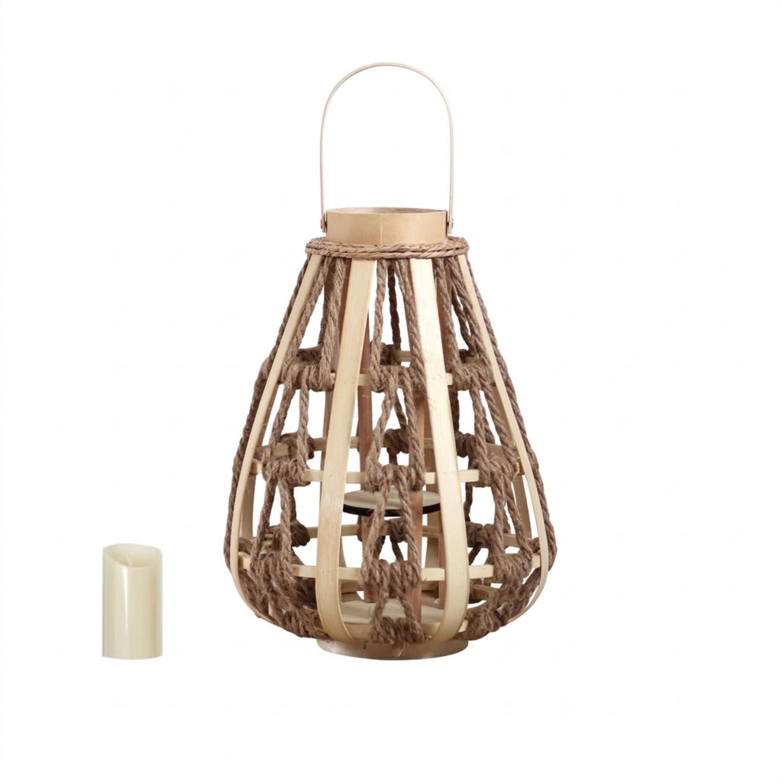 천연 나무 로프 랜턴 캔들 홀더 수제 눈물방울 디자인  - Candle Holder Decor 리뷰 및 가격