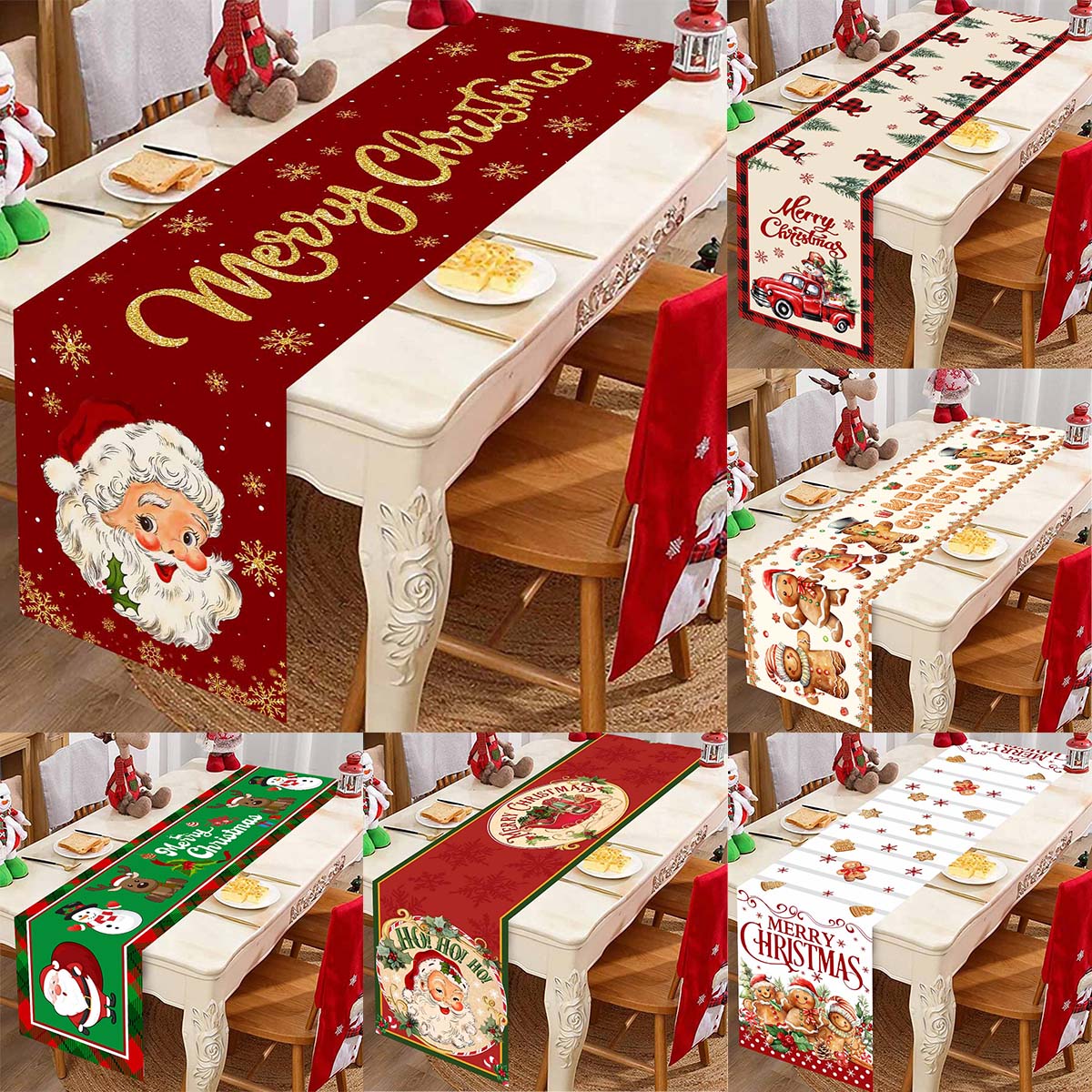 크리스마스 산타 클로스 폴리에스터 테이블 러너 드레서  - Table Runner 리뷰 및 가격