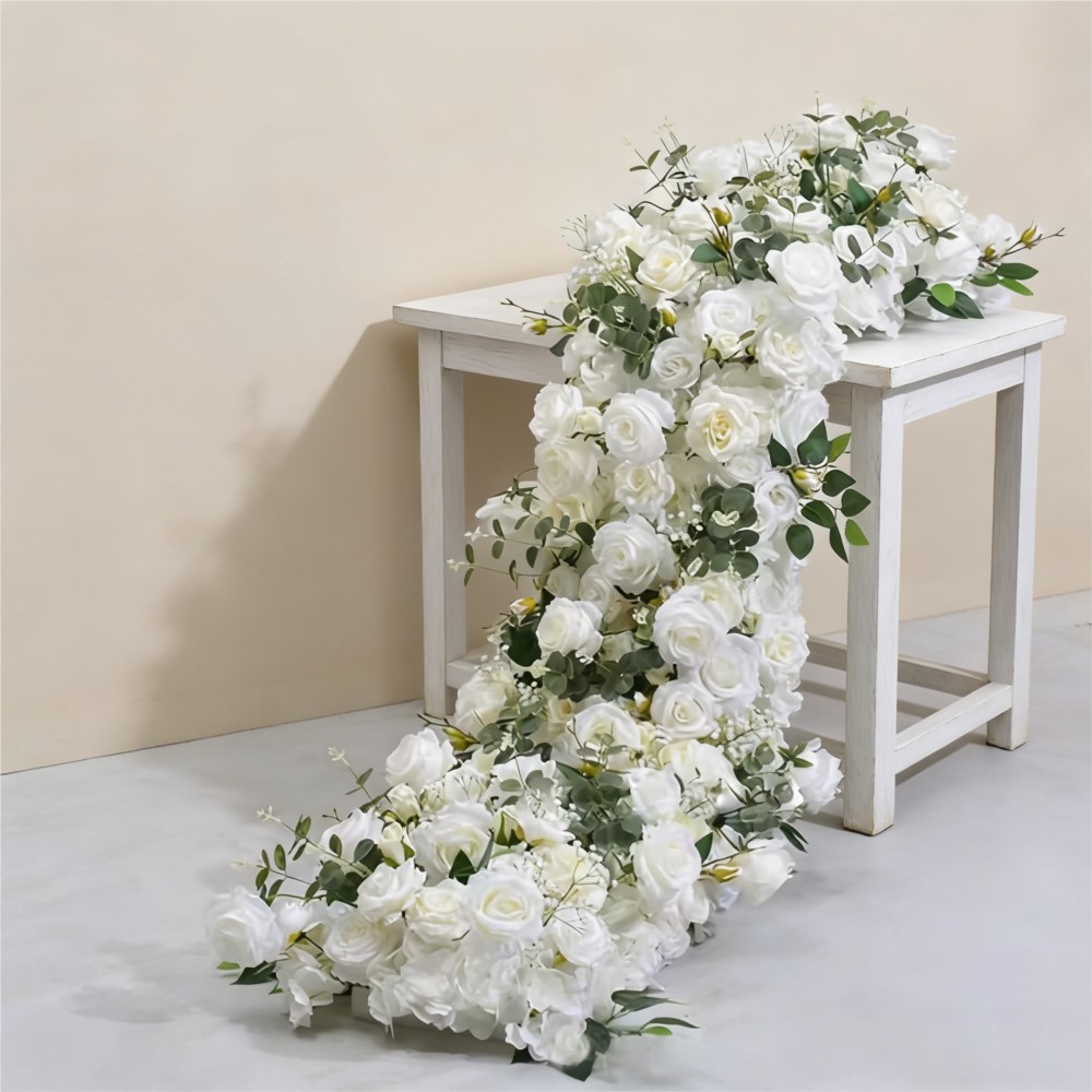 Uflower 조화 꽃줄 장식 웨딩 장식 꽃 배경 테이 - Table Runner 리뷰 및 가격