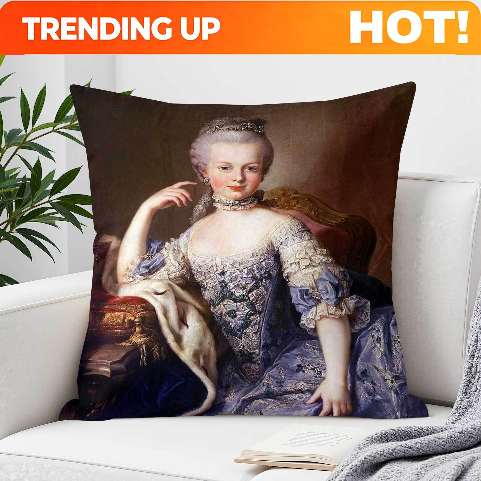 마리 앙투아네트 패턴이 있는 장식용 정사각형 쿠션 커버 - Throw Pillow 리뷰 및 가격