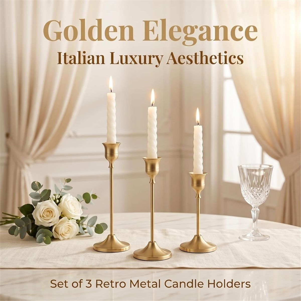 12개 골드 캔들스틱 홀더, 빈티지 메탈 캔들 홀더,  - Candle Holder Decor 리뷰 및 가격