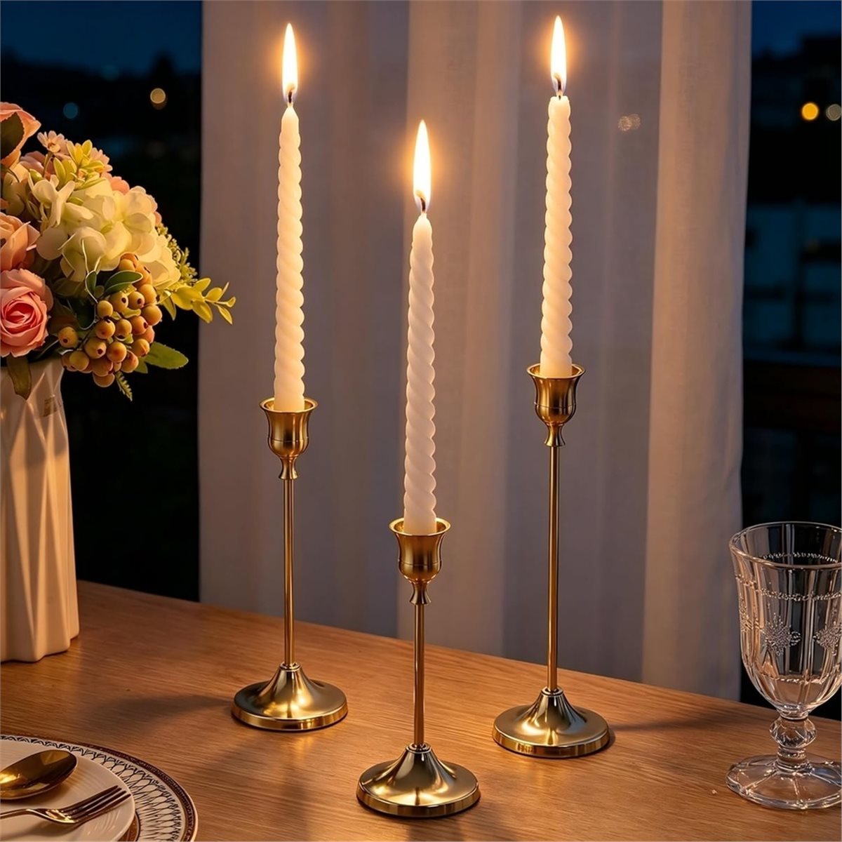 12개 골드 캔들스틱 홀더, 빈티지 메탈 캔들 홀더,  - Candle Holder Decor 리뷰 및 가격
