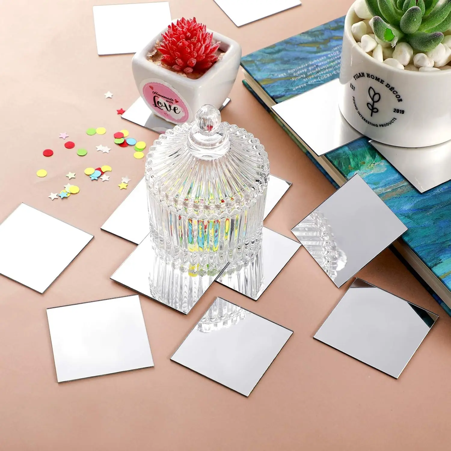 미니 사이즈 사각 거울, 접착식, 1, 2, 3, 4인 - Decorative Mirror 리뷰 및 가격