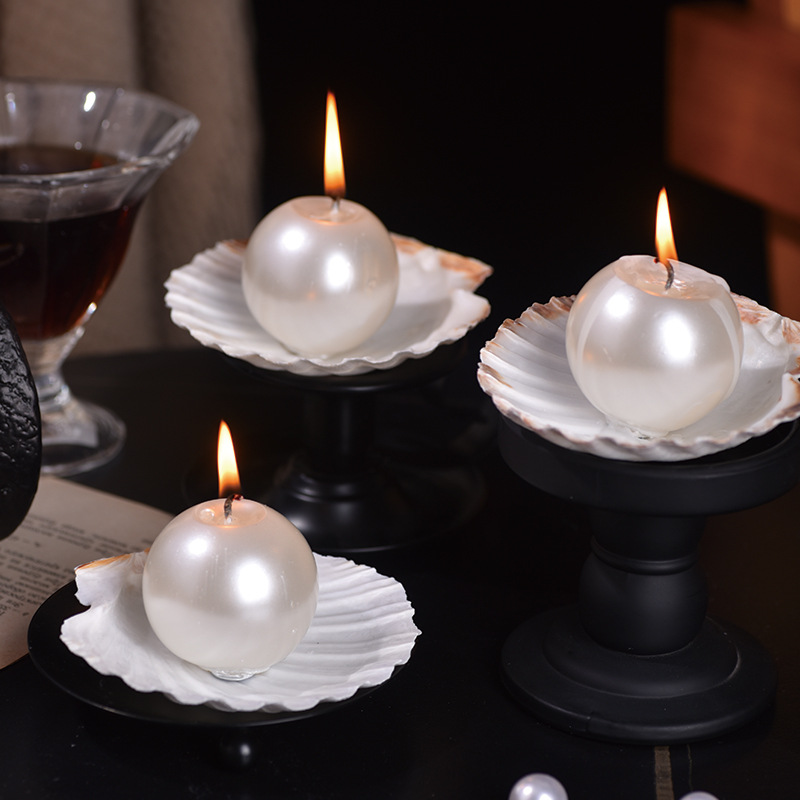 우아한 진주볼 캔들과 조개껍데기 홀더, 웨딩 센터피스  - Candle Holder Decor 리뷰 및 가격