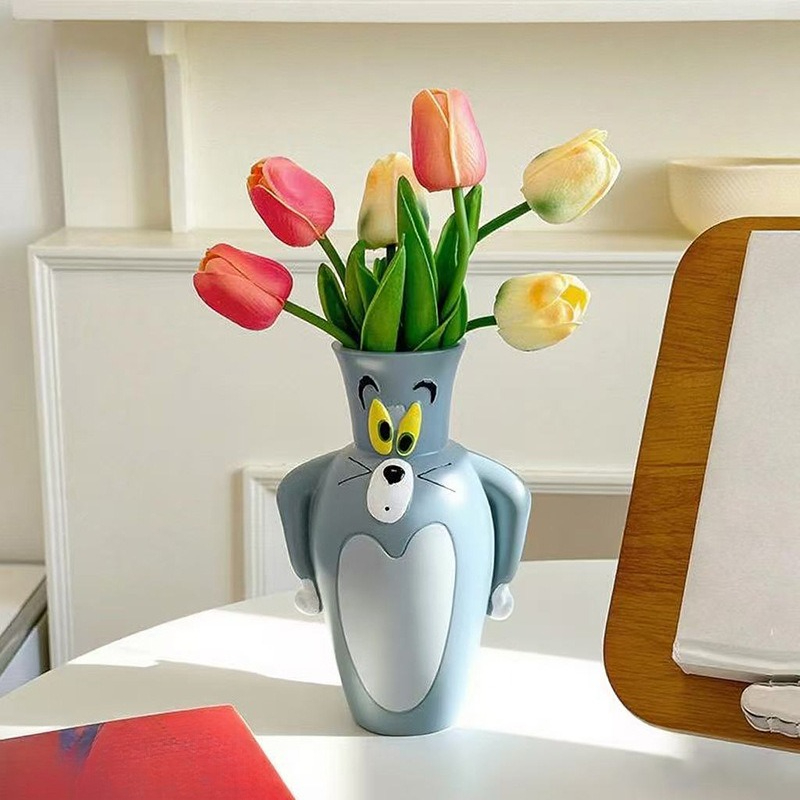 만화 톰과 제리 새 꽃병 장식품 선물용 방 장식 창의적 - Vase Decor 리뷰 및 가격