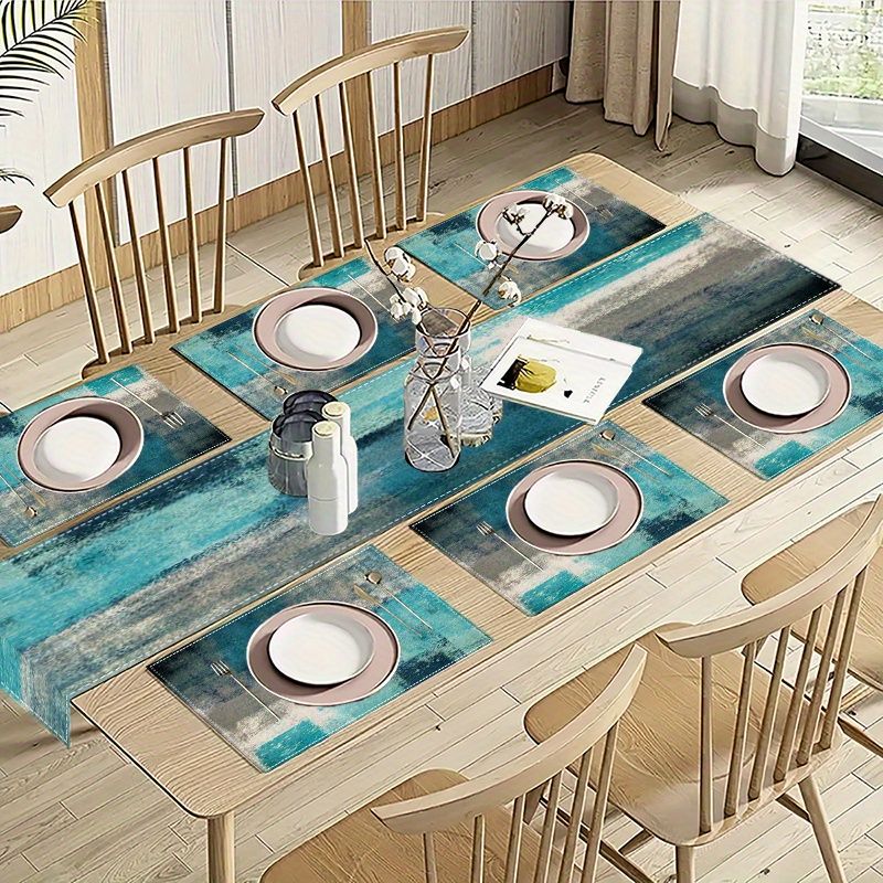 VIKAMA Morandi 추상 잉크 테이블 러너 플레 - Table Runner 리뷰 및 가격